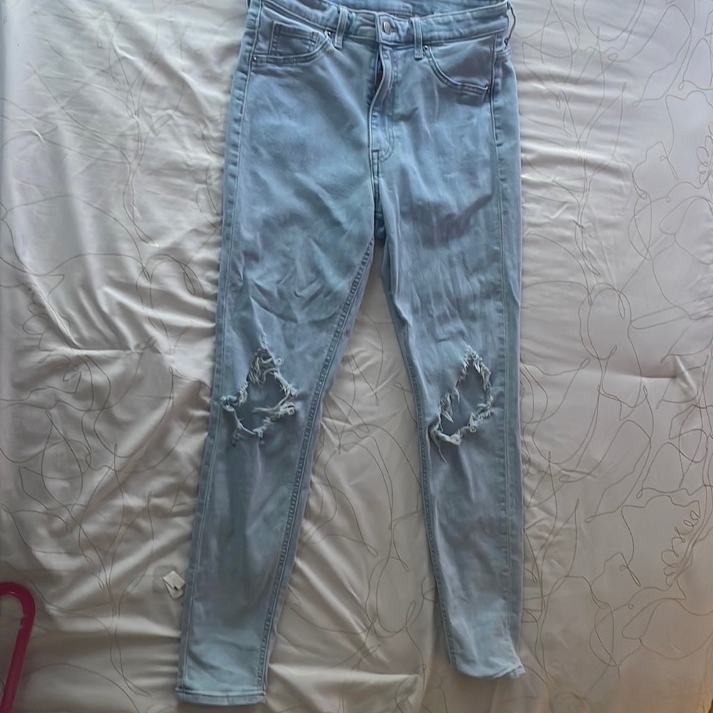 low rise skinny blue jeans